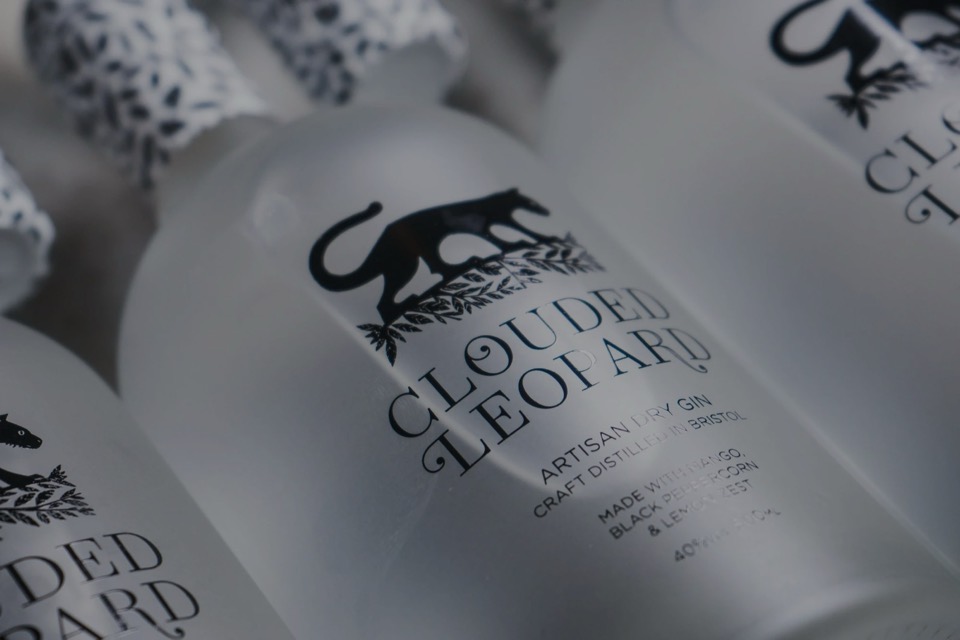A bottle of Clouded Leopard gin